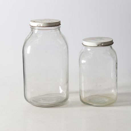 GLASBURKAR, 2 st. Riihimäki glasbruk, Finland, 1900-tal. på auktion hos Gomér & Andersson Nyköping
