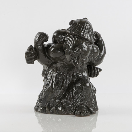 ÅKE HOLM. "Bryta rygg", glaserad terrakotta, 1941. på auktion hos Stockholms Auktionsverk Helsingborg