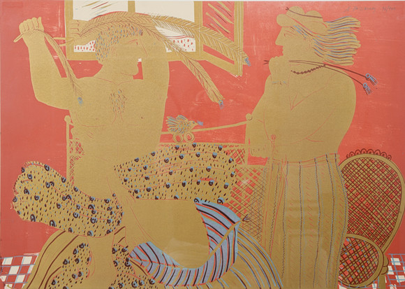 ALEXANDRE FASSIANOS. "Oiseau chantant dans ma chambre", litografi, signerad och numrerad 96/100. på auktion hos Formstad Auktioner