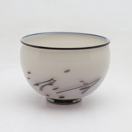 JENS ELTORP. Skål, glas, Heta låga, signerad, 1900-talets andra hälft. på auktion hos Gomér & Andersson Norrköping