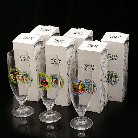 PAUL HOFF. Fish, glass, 15 pcs for WWF, Kosta Boda. Glass - Other