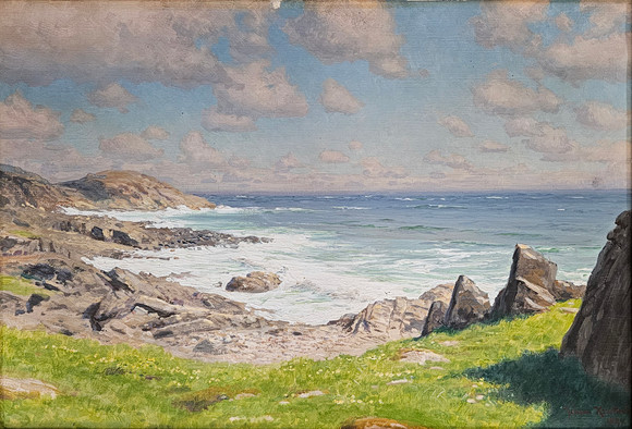 JOHAN KROUTHÉN. "Klippor". Olja på duk, signerad Johan Krouthén och daterad 1924. på auktion hos Auktionshuset Thörner & Ek