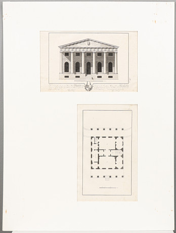CHRISTIAN LUDWIG STIEGLITZ. 2 Planscher från nr 43 & 44 "Zeichnungen aus der schönen Baukunst", Leipzig 1804. på auktion hos Karlstad Hammarö Auktionsverk