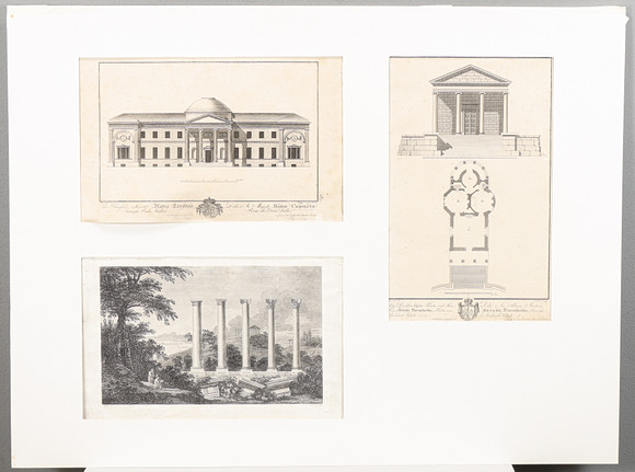 CHRISTIAN LUDWIG STIEGLITZ. 3 Planscher från "Zeichnungen aus der schönen Baukunst", Leipzig 1804. på auktion hos Karlstad Hammarö Auktionsverk