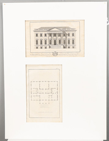 CHRISTIAN LUDWIG STIEGLITZ. 2 Planscher, Nr 67 & 68 från "Zeichnungen aus der schönen Baukunst", Leipzig 1804. på auktion hos Karlstad Hammarö Auktionsverk