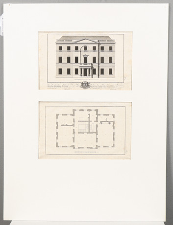 CHRISTIAN LUDWIG STIEGLITZ. 2 Planscher, Nr 47 & 48 från "Zeichnungen aus der schönen Baukunst", Leipzig 1804. på auktion hos Karlstad Hammarö Auktionsverk