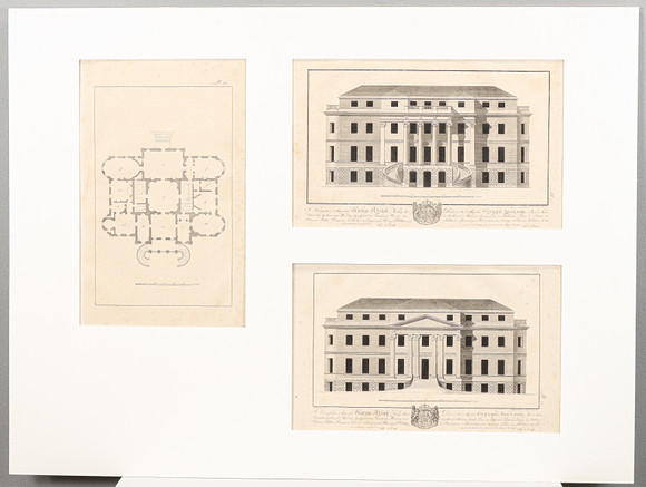 CHRISTIAN LUDWIG STIEGLITZ. 3 Planscher, Nr 75, 76 & 77 från "Zeichnungen aus der schönen Baukunst", Leipzig 1 på auktion hos Karlstad Hammarö Auktionsverk