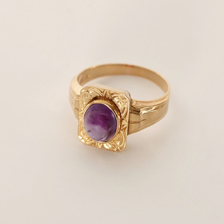 RING MED AMETIST, 18K guld, 1964. på auktion hos Auktionsverket Engelholm