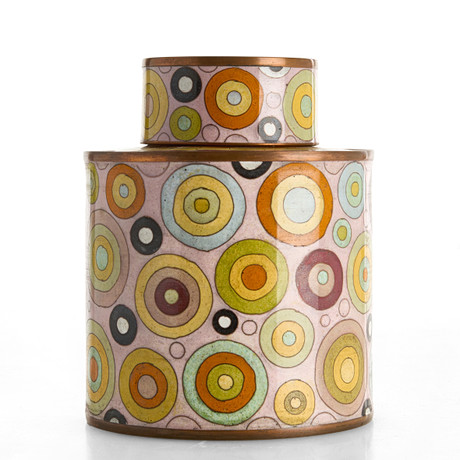 FABIENNE JOUVIN. Lockburk, "Rondo", cloisonne. på auktion hos Crafoord Auktioner Stockholm