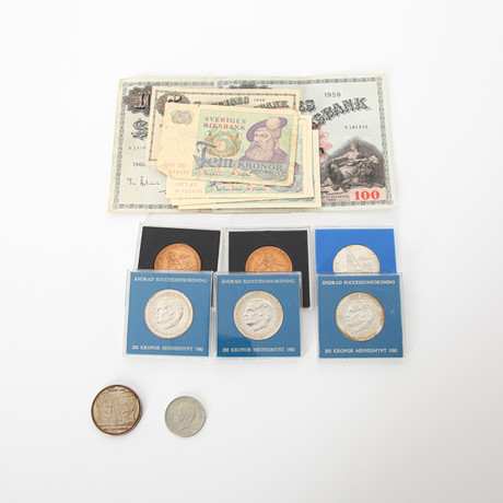 MYNT- OCH SEDELSAMLING, Sverige 1900-tal. på auktion hos Auktionsverket Engelholm