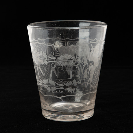 BÄGARE, glas, sannolikt Tyskland, 1700-tal. på auktion hos Stockholms Auktionsverk Göteborg