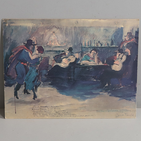 EVERT TAUBE, tryck, "Tango i Dolores", 1965, signerad i tryck. på auktion hos Örebro Stadsauktioner