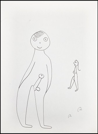 ROGER RISBERG (Sverige, Göteborg, 1956-2011). Figurakt, monogramsignerad RR i blyerts, tuschteckning. på auktion hos Crafoord Auktioner Stockholm