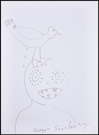 ROGER RISBERG (Sverige, Göteborg, 1956-2011). Sol i blicken, signerad Roger Risberg, tuschteckning. på auktion hos Crafoord Auktioner Stockholm