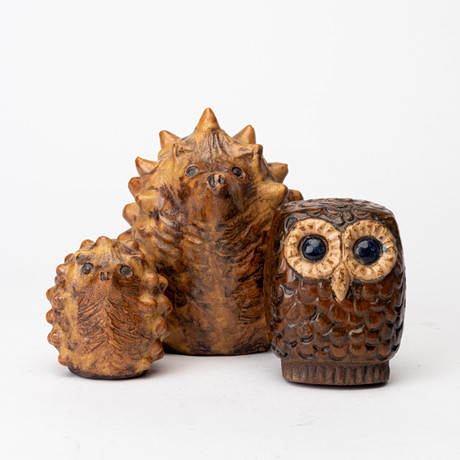 ELLEN KARLSEN. Kähler, Denmark, 4 hedgehog cones, ceramic