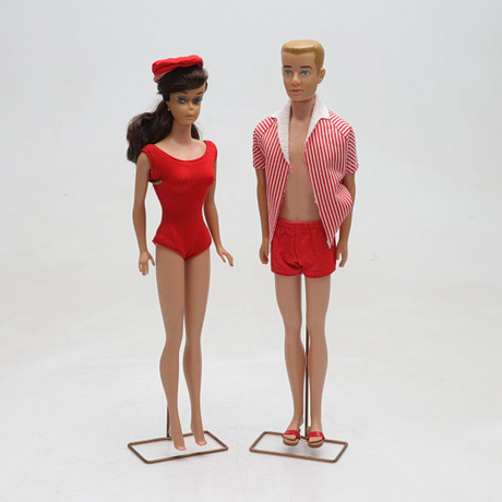 BARBIEDOCKOR, Ken och Midge/Barbie, Mattel, 1960-tal. på auktion hos Gomér & Andersson Norrköping