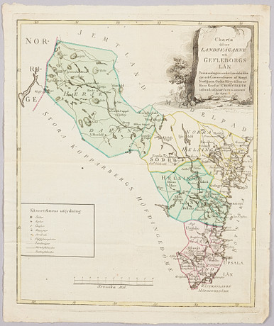 ÅKERLANDS KARTA ÖVER GÄVLEBORG, 1794. på auktion hos Stockholms Auktionsverk Magasin 5
