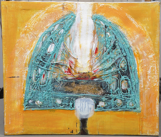 CHRISTIN OHLIN (1946-2025). Komposition, olja på duk. på auktion hos Växjö Auktionskammare