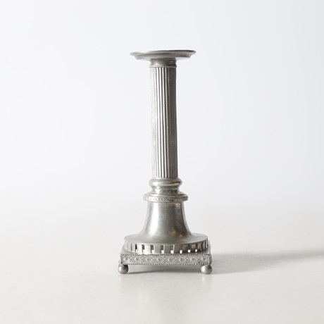 HANS WICKSTEN. Ljusstake, tenn, gustaviansk, Västerås, 1800-talets början. på auktion hos Gomér & Andersson Nyköping