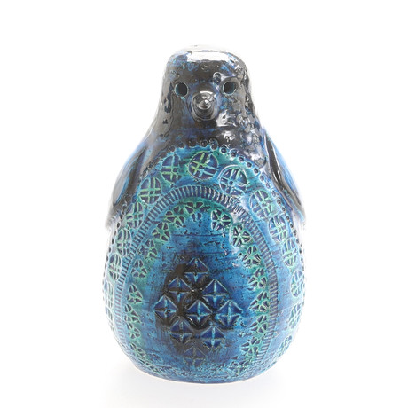 ALDO LONDI. Figurines, 1 pair of birds, “Rimini Blue”, ceramics