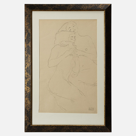 GUSTAV KLIMT. EFTER. Från mappen "Fünfundzwanzig Handzeichnungen", ljustryck, signerad i plåten. på auktion hos Stockholms Auktionsverk Göteborg
