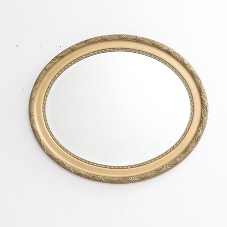 SPEGEL, bronserad, slipat glas, 1900-tal. på auktion hos RA Auktionsverket Norrköping