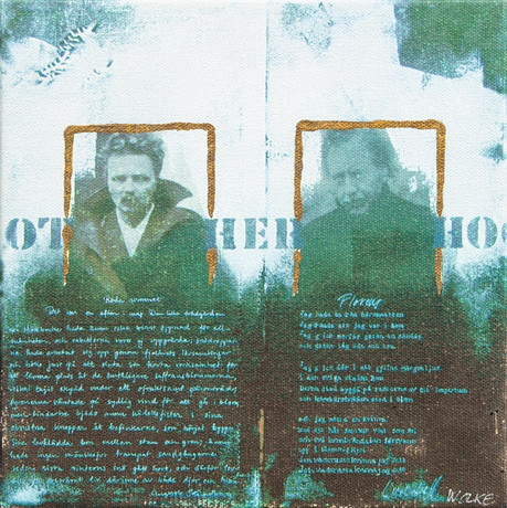ANDERS WOLKE (FÖDD 1958). Strindberg, mix media, signerad. på auktion hos Garpenhus Auktioner