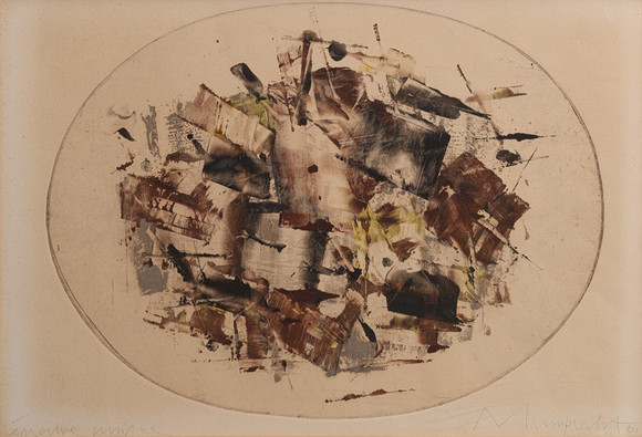 WALTER RUDOLF MUMPRECHT 1918-2019. ETSNING OCH TEMPERA, MONOTYPI, SIGNERAD OCH DATERAD 1960. på auktion hos Crafoord Auktioner Lund