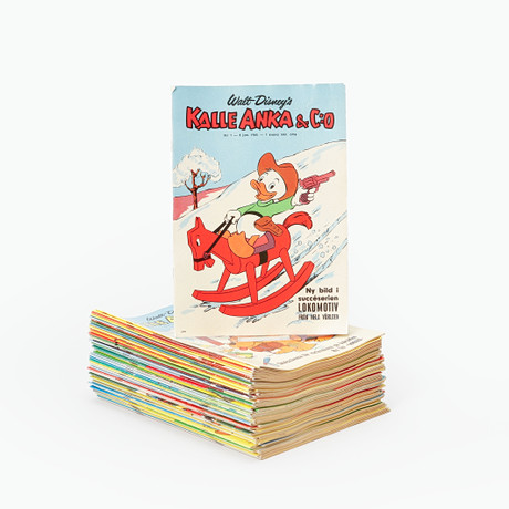 SERIETIDNINGAR, 52 st, Kalle Anka & Co. Årgång 1965. Nr. 1 - 52 . på auktion hos Göteborgs Auktionsverk