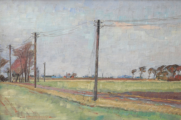 ALFRED HEDLUND. olja på pannå, signerad och daterad 1928. på auktion hos Gomér & Andersson Linköping