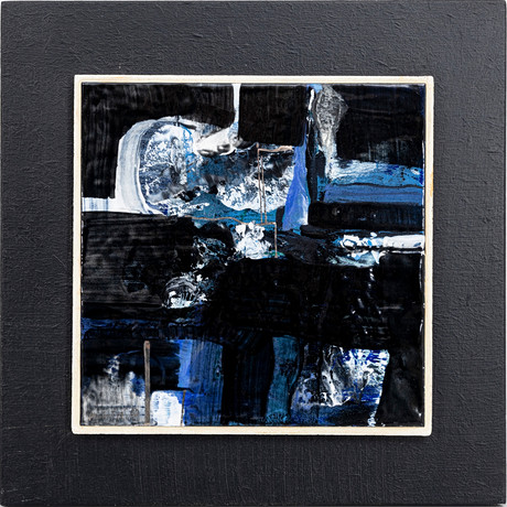 STURE VALENTIN NILSSON (1924–1990). "Landskap 2", abstrakt komposition, emalj, signerad, daterad 69. på auktion hos Auktionshuset Kolonn