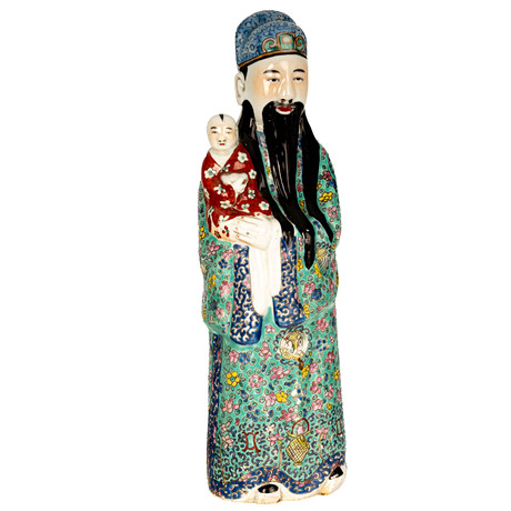FIGURIN, Fu Xing, porslin, famille rose, Kina, Sent 1800-tal. på auktion hos Norrlands Auktionsverk