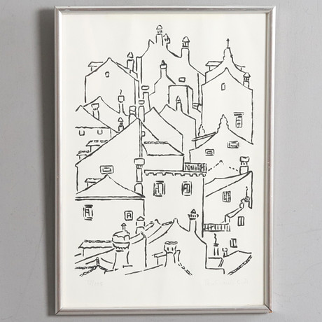 ANTE PAVLICEVIC, grafiskt blad, inramad, 42/105. på auktion hos Örebro Stadsauktioner