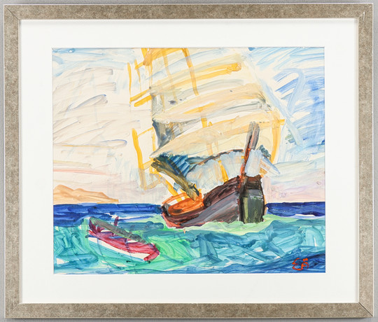 ERLING ÄRLINGSSON. Gouache, signerad EÄ. på auktion hos Karlstad Hammarö Auktionsverk