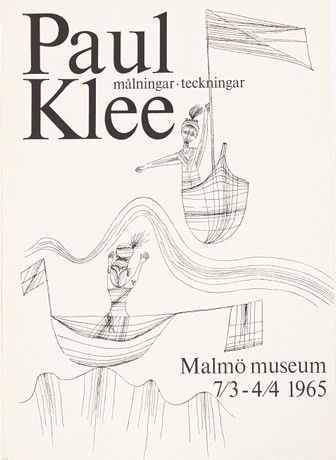 PAUL KLEE. utställningsaffisch, Malmö Museum, 1965. på auktion hos Karljohan Auktioner
