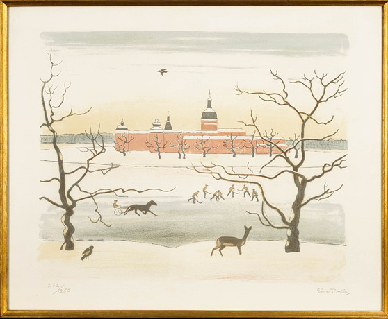EINAR JOLIN. Färglitografi, Gripsholms Slott, Signerad och Numrerad 232/250. på auktion hos Norrlands Auktionsverk