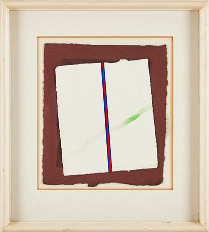 AXEL KNIPSCHILD. Komposition, gouache, signerad AK, daterad 21.V. 77, med dedikation. på auktion hos Stockholms Auktionsverk Magasin 5