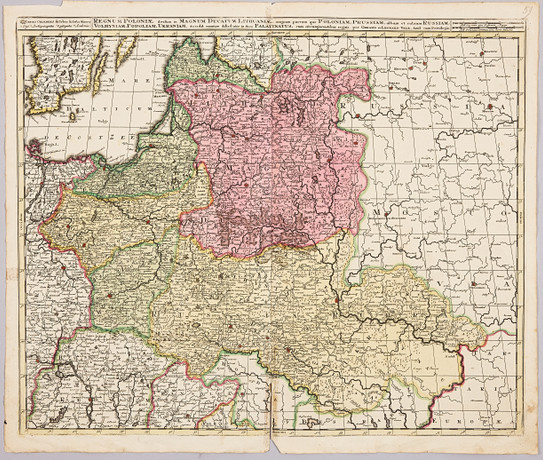 KARTA POLEN - LITAUEN AV VALK, ca 1700-1710. på auktion hos Stockholms Auktionsverk Magasin 5