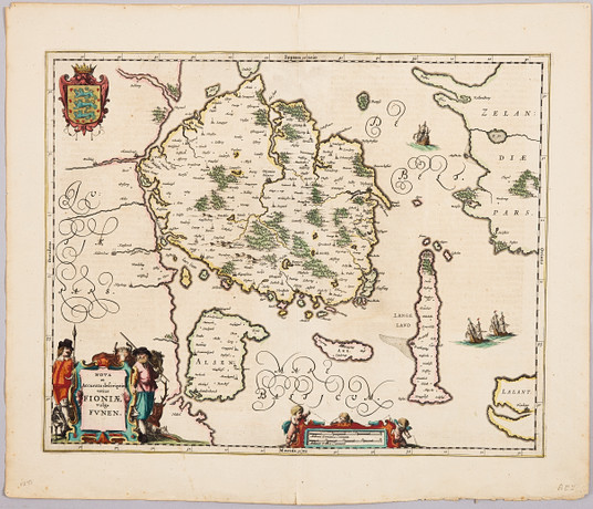 KARTA ÖVER FYN AV JANSON, ca 1640-50. på auktion hos Stockholms Auktionsverk Magasin 5
