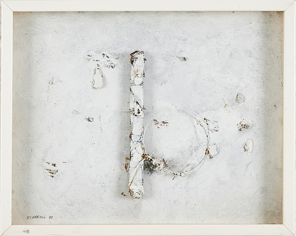 ANTHONY O´CARROLL (Irland f. 1942) Blandteknik med målning och collage, signerad och daterad 89. på auktion hos Stockholms Auktionsverk Magasin 5