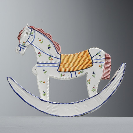 ALVINO BAGNI. Gunghäst ur "Toy Serie", Bagni Ceramiche, Italien, 1960-tal. på auktion hos Formstad Auktioner