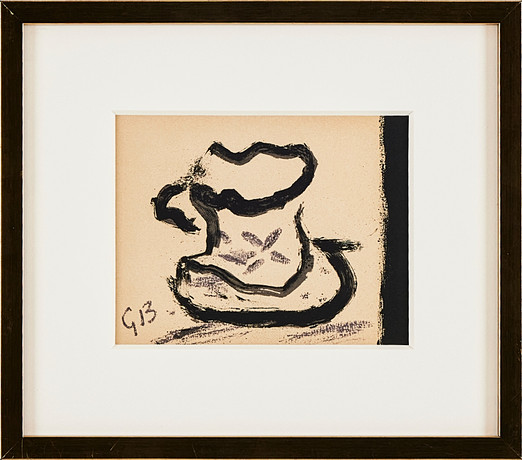 GEORGES BRAQUE, efter, "La petite tasse", litografi, monogram i trycket. på auktion hos Stockholms Auktionsverk Magasin 5