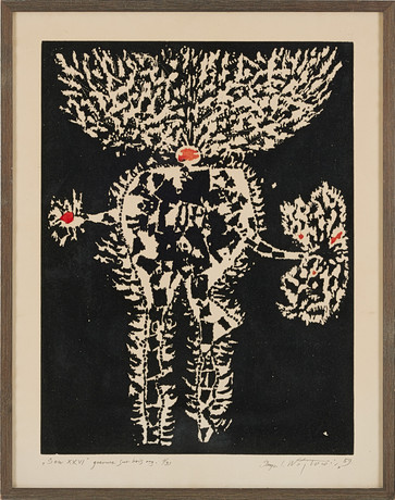 STANISLAW WOJTOWICZ (1920-1991). "Sen XXVI", grafiskt blad, 1/31, signerad, daterad -59. på auktion hos Stockholms Auktionsverk Magasin 5