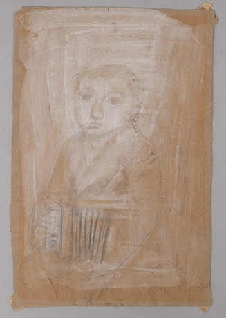 BRUNO SAETTI 1902-1984. BLANDTEKNIK PÅ PAPPER, PORTRÄTT, SIGNERAD OCH DATERAD 1944 (ELLER MÖJLIGEN 1964). på auktion hos Crafoord Auktioner Lund