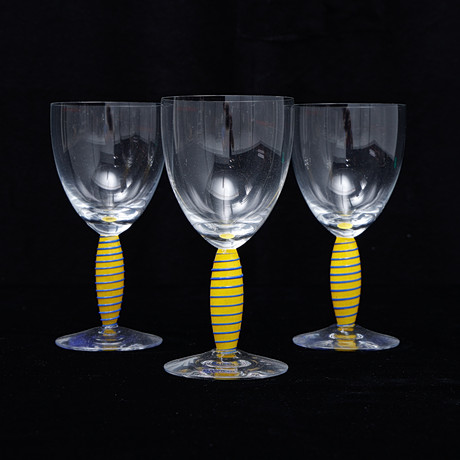 Ein Set von 4 Weingläsern, IKEA-Serie aus dem 18. Jahrhundert, 1990er. Glasobjekte - Gebrauchglas