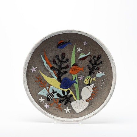 ANNA-LISA THOMSON. Fat, Upsala-Ekeby, "Spectra", modell nr. 1066, 1950/60-tal. på auktion hos Uppsala Auktionskammare