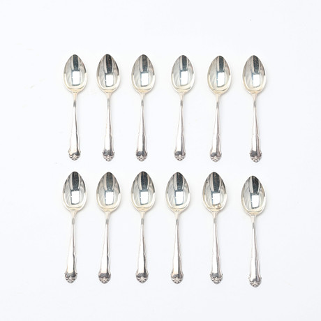 SKEDAR, 12 stycken, silver, C.G Hallberg, Stockholm 1948-1952. på auktion hos Uppsala Auktionskammare