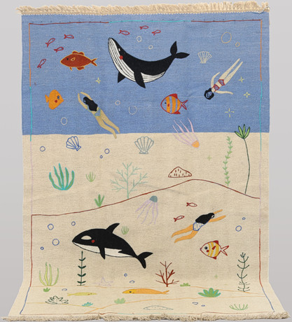 MATTA, Kelim med handbroderi, cirka 187 x 125 cm. på auktion hos RA Auktionsverket Norrköping