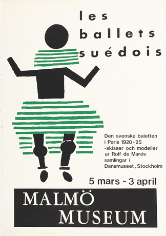 UTSTÄLLNINGSAFFISCH. "les ballets suédois", Malmö Museum. på auktion hos Karljohan Auktioner