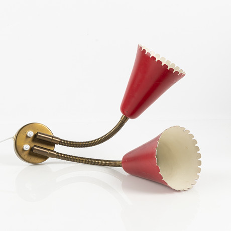 HARALD NOTINI. Vägglampa, Swedish Modern, modell 8661, Arvid Böhlmarks, 1950-tal. på auktion hos Stockholms Auktionsverk Helsingborg